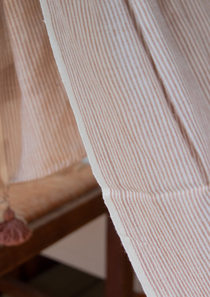 Handgewebter Schal aus Bio Baumwolle creme beige gestreift